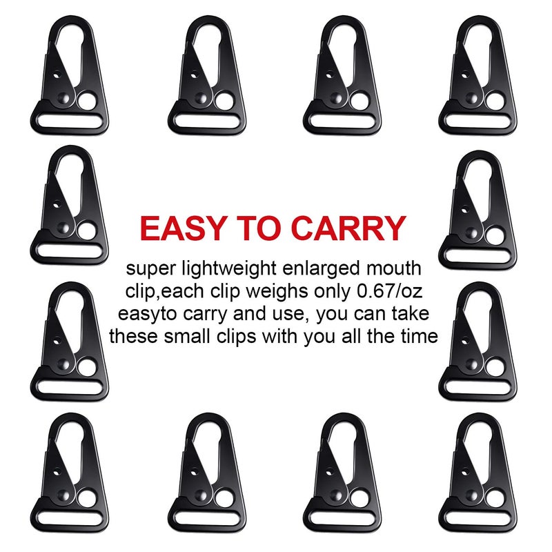 WILLBOND 12 Pieces 1 Inch Enlarged Mouth Clip Sling Clasp Olecranon Hook for Keychain Snap Hooks Outdoor Bag - Image 5